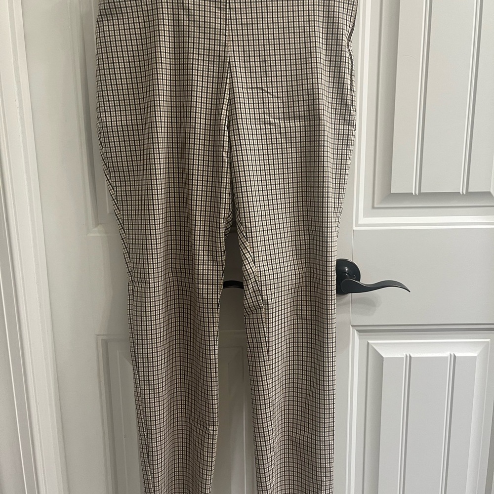 Womens Checkered Pants - Beige and Black 
12 L